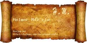 Helmer Mária névjegykártya